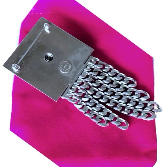 Celine Rare Vintage Pave Silver Door Knocker Logo Chain Link Archival Brooch Pin - Picture 4 of 13
